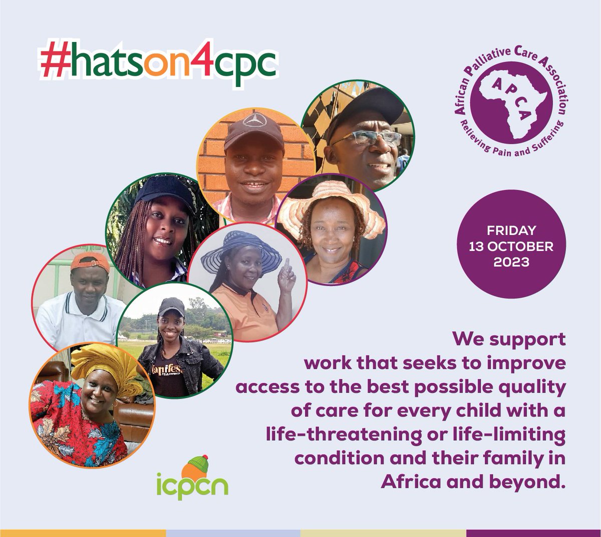 The @APCAssociation staff, board, members and partners stand with the #HatsOn4CPC campaign; working to bring an end to health related pain & suffering in Africa. #ChildrensPalliativeCare in #Africa #UHC @UHC_Day @DrLuyirika @EveNamisango @PatBatanda @DavidKagoroB @DianahHossana