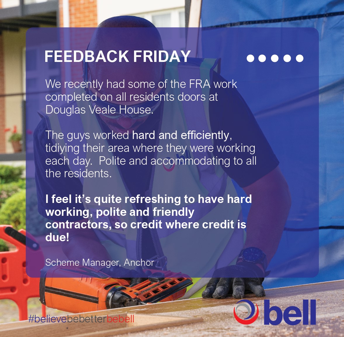 Lovely #feedbackfriday for Steve and Paul from our Fire Protection East team! #bebell
