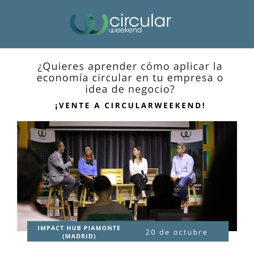 circularweekend's tweet image. #Circularweekend es para ti si eres...

- Un empresario/a que quiere entrar en la economía circular
- Un emprendedor/a que quiere lanzar su proyecto o hacerlo más circular
- Una persona interesada en formarse en economía circular

¡Apúntate gratis! 👉🏽 eventbrite.es/e/registro-cir…