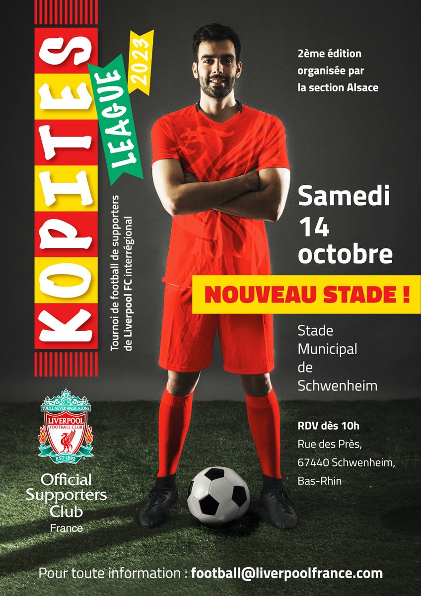 anttwin's tweet photo. @LiverpoolFrance tournoi Kopites League 2 ce week-end en Alsace si vous êtes dans le coin et fan de @LFC on sera présent depuis tous la France dès le vendredi soir au Speed Park Reichstett et pour notre AGM le dimanche https://t.co/aSU8Cb8F5E Strasbourg, soyez la bienvenue #YNWA https://t.co/Cyif6ZRCyl
