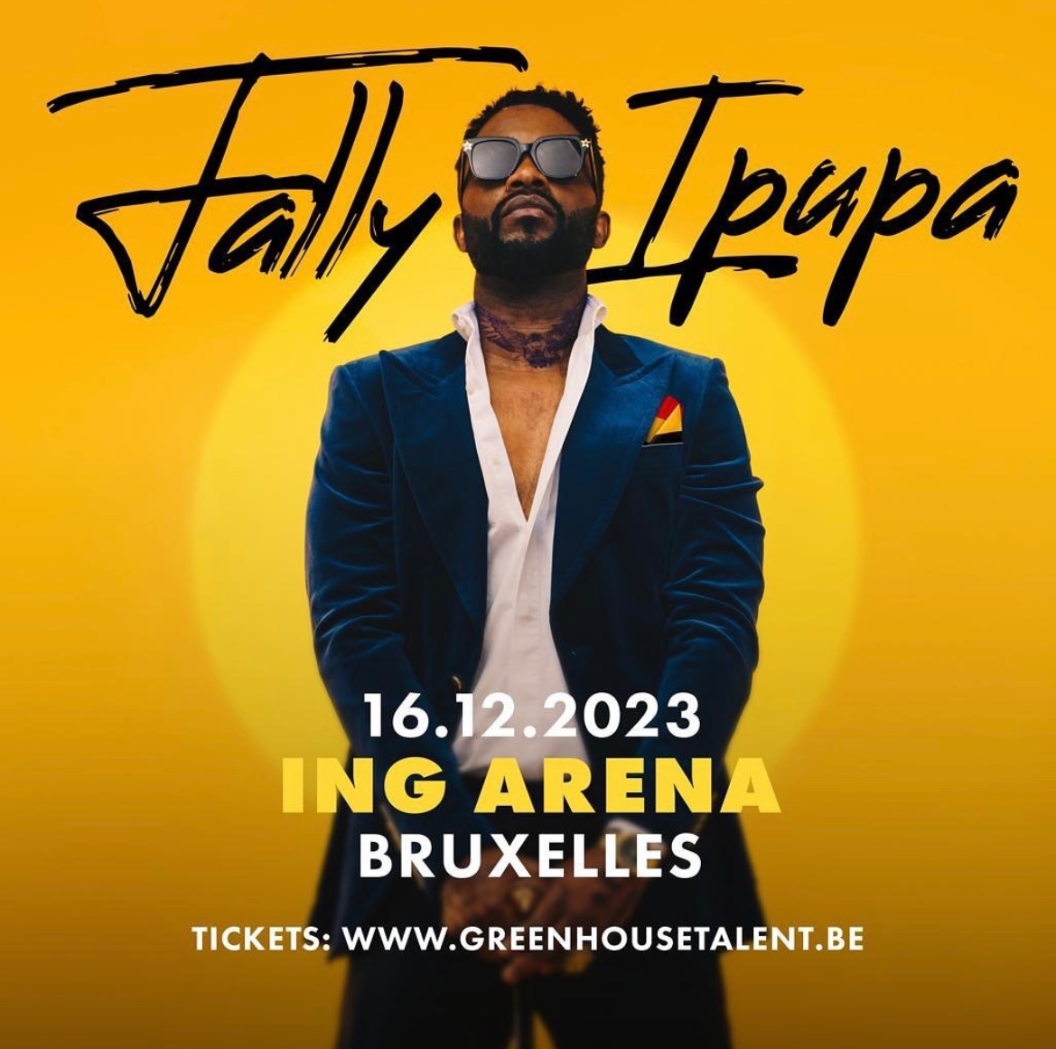 👑🦅 C'est avec une immense joie et beaucoup d'émotion, que je vous annonce que nous allons enfin pouvoir nous réunir à Bruxelles, Belgique 🇧🇪 pour une date exceptionnelle le 16/12/2023 🔥
Hâte de vous retrouver, vous m’avez manqué !!! 
#FallyIpupaBxl2023