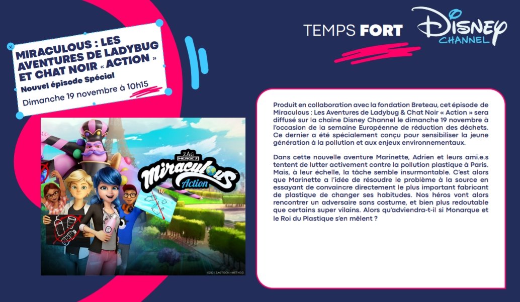 DC_FR_info's tweet photo. L'épisode spécial de #Miraculous : Les Aventures De Ladybug Et Chat Noir contre la pollution plastique Action, sera diffusé sur @DisneyChannelFR le dimanche 19 novembre à 10h15. https://t.co/YfwEwqs1iI