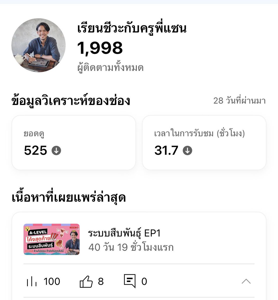 ฝากติดตามยูทํปพี่แซนด้วยน้า จะครบ 2000 sub แล้ว

ระบบย่อยอาหาร 
youtu.be/ERLuZ5gYkyw

ระบบภูมิคุ้มกัน
youtu.be/aD74ncuBPgU

เฉลยข้อสอบสามัญ ชีววิทยา ปี65
youtube.com/playlist?list=…
#dek67 #dek68 #Biosan #ชีววิทยา #เรียนฟรี
