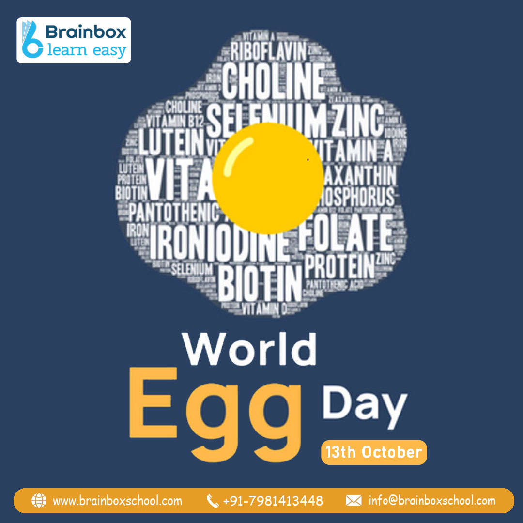 Eggs are a precious source of protein, healthy for bones and the brain, and rich in Omega3. Let us celebrate World Egg Day by spreading awareness about the rich nutritional value of eggs.
#WorldEggDay #EggNutrition #EggRecipes #EggIndustry #brainbox #onlineeducation #Onlineclass