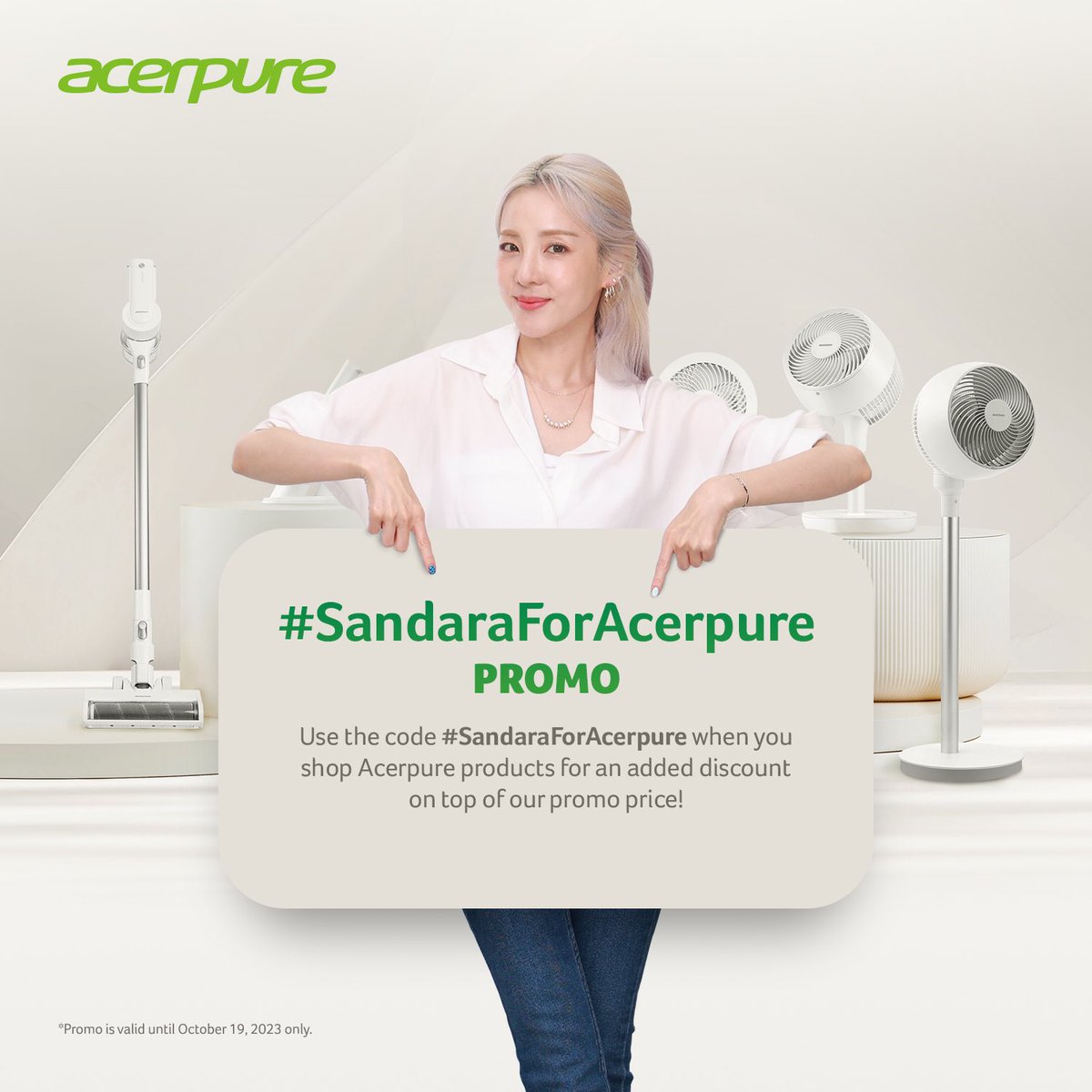 Acer Philippines just updated their website for the #SandaraForAcerpure promo

From Oct 13-19 only, let's shop <a href="/krungy21/">Sandara Park</a>'s favorite Acerpure products!

For more info: <a href="/AcerPhils/">Acer Philippines</a> 
Shop now at: store.acer.com/en-ph/
