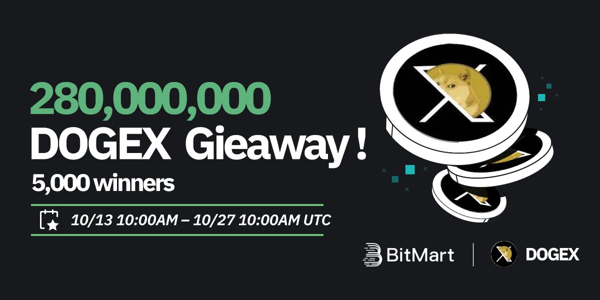 🌟 #BitMart X #DOGEX #Airdrop 🌟

1⃣️Follow <a href="/BitMartExchange/">BitMart</a> &amp; <a href="/BitMartResearch/">BitMart Research｜$BMX HODLer</a> &amp; @dogexmeme
2⃣️Join t.me/BitMartExchange &amp; discord.com/invite/rT8MsdZ…
3⃣️RT &amp; Tag 3 frds &amp; Like
4⃣️Fill out forms.gle/F3LierZjLZtRBt…

🎁5,000 winners / 280,000,000 $DOGEX
Register 👉