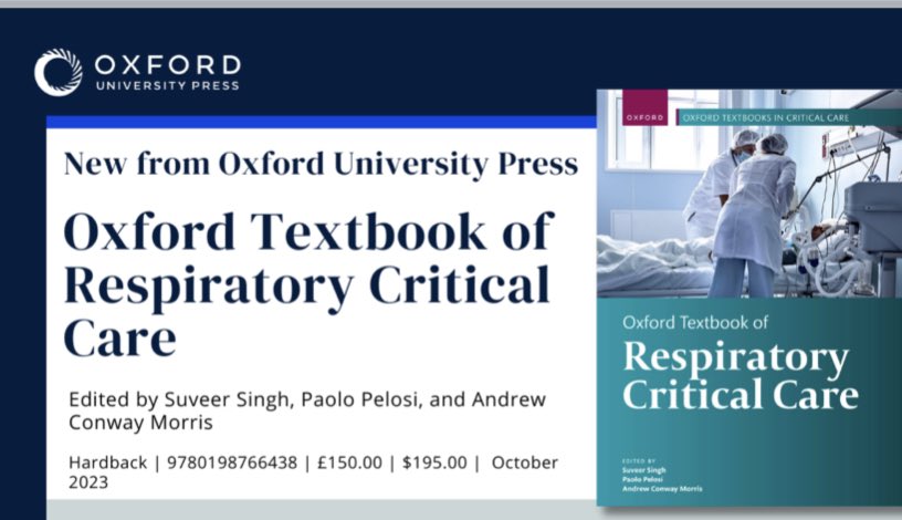 Pleased to announce the new Oxford Textbook of Respiratory Critical Care, OUP
