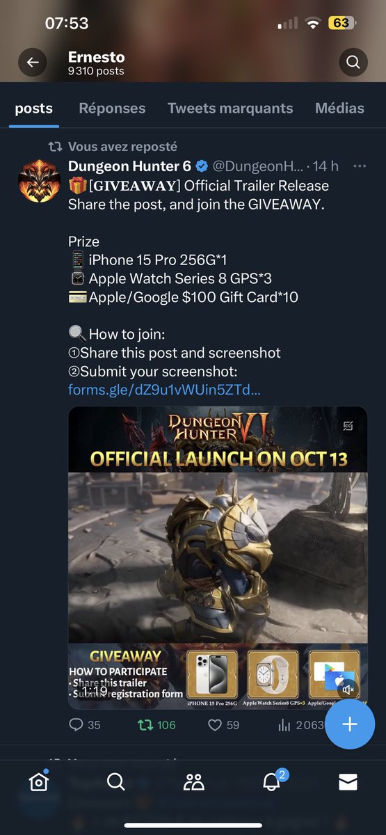 ErnestVelain's tweet photo. @DungeonHunterVI Lets go ! https://t.co/twhIQRb83v