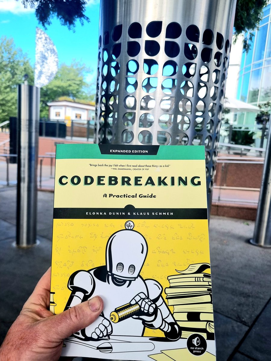 #NKRYPT ..Delighted to get my copy of CODEBREAKING from <a href="/ElonkaDunin/">Elonka Dunin</a> &amp; <a href="/KlausSchmeh/">Klaus Schmeh</a> .  For those of you wishing to try and Crack any of the remaining unsolved public crytograms in my NKRYPT sculpture might like to grab a copy ..a few extra hints are in the book. #CYBER