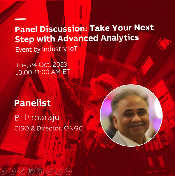 abb_automation's tweet photo. ๐ How do you measure the ROI of integrating advanced analytics into your APM initiatives?
Meet B. Paparaju, CISO, ONGC, who will speak more on this topic at a panel discussion hosted by Industry IoT.
Register today ๐ https://t.co/b0DQZB8U5D
#ABBAbilityGenix https://t.co/EWzBHhkmTM