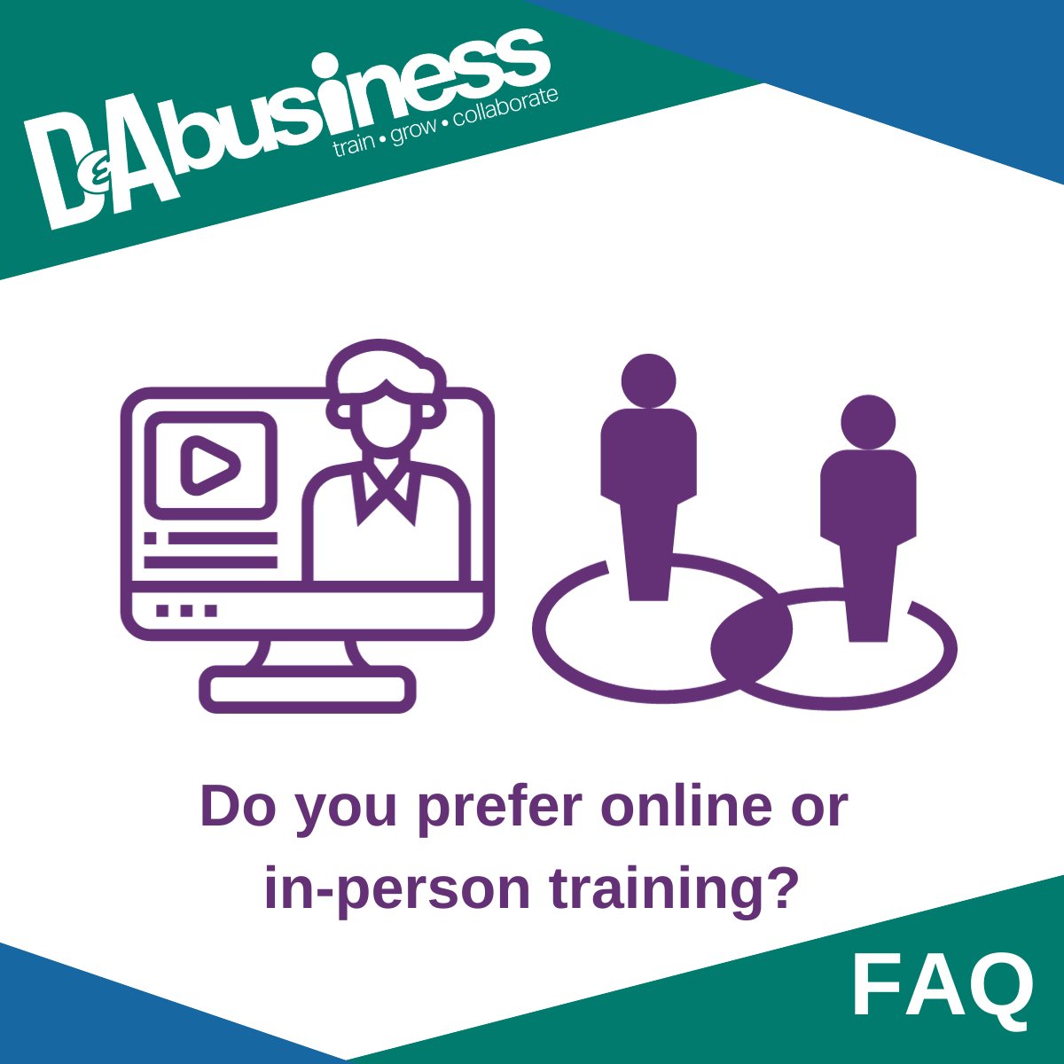 Online or face to face? 💻🤔 Whichever your preference, we can offer bespoke training for your businesses requirements. Contact us today 👉pulse.ly/9jhjqoxbjp #DABusiness #OnlineTraining #FaceToFaceTraining #BespokeCourses