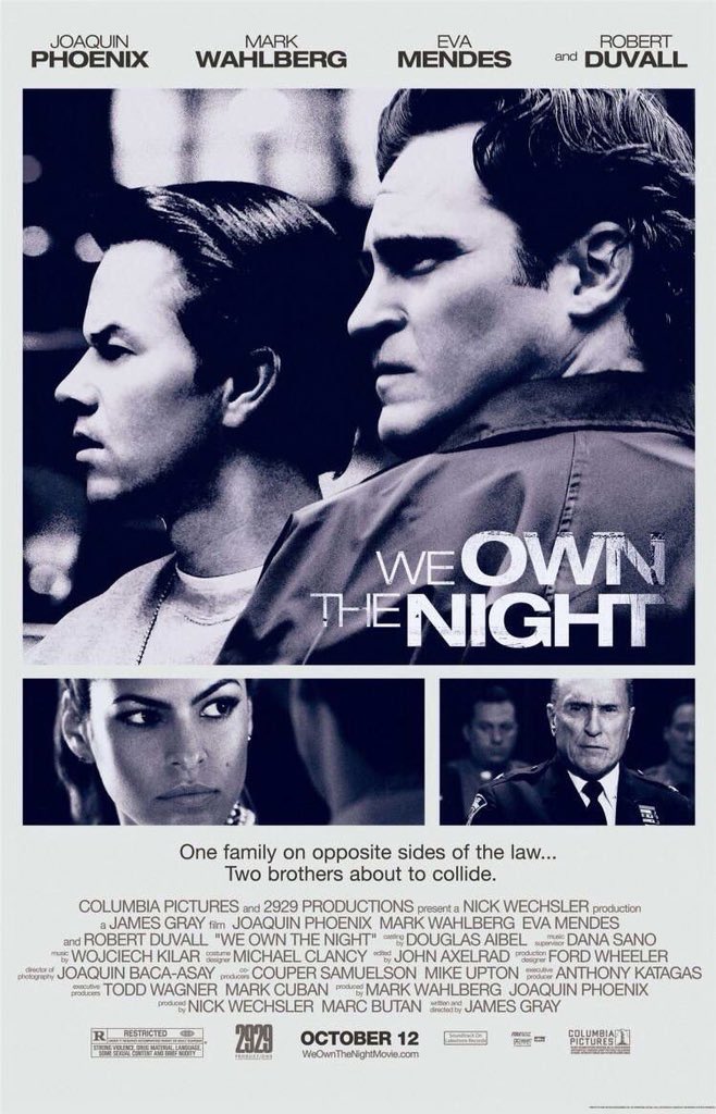 FilmNewsNos's tweet photo. 🎬MOVIE HISTORY: 16 years ago today, October 12, 2007, the movie ‘We Own the Night’ opened in theaters!
#JoaquinPhoenix #MarkWahlberg #EvaMendes #RobertDuvall #AlexVeadov #DominicColon #DannyHoch #OlegTaktarov #MoniMoshonov #AntoniCorone #CraigWalker #TonyMusante #YelenaSolovey https://t.co/3dX9NIKKsW
