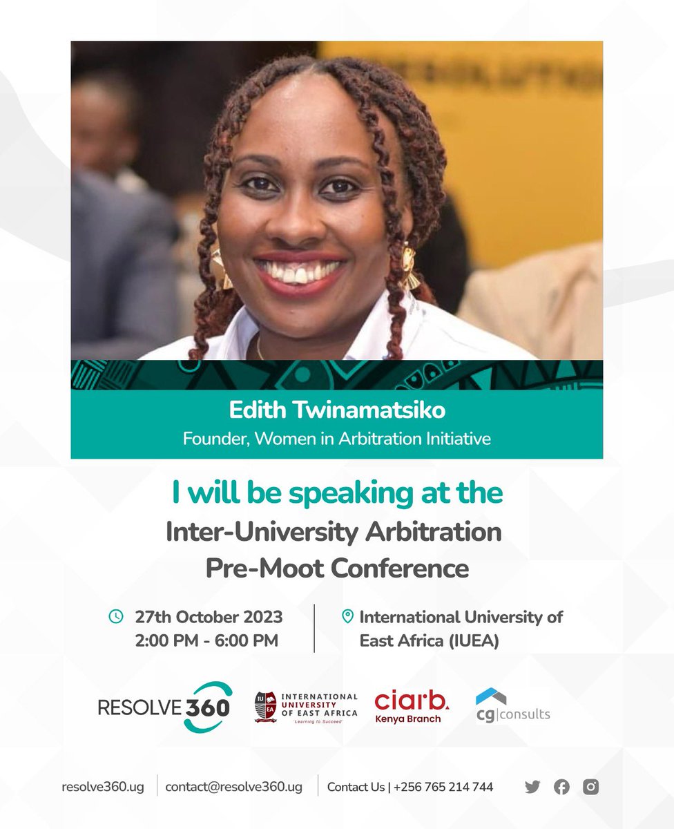 I’m excited to announce some of the speakers at our upcoming Pre-Moot conference. The Pre-Moot conference will be held on 27th October at <a href="/iuea_uganda/">IUEA</a> from 2pm to 6pm.

Interesting conversations from young practitioners and practitioners across different sectors.