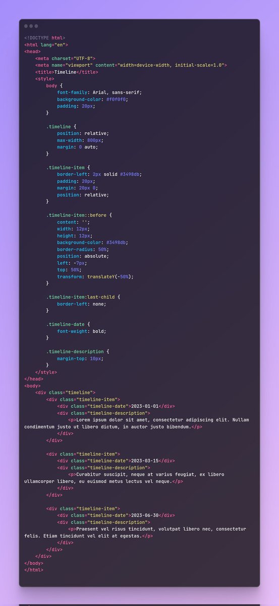 NanouuSymeon's tweet image. HTML/CSS Timeline 👊