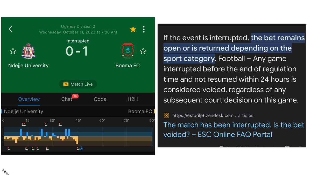 OfficialOzee's tweet photo. It’s been 24hours and counting which according to interrupted gaming rules @SportyBet is to issue a payment on my bet. SportyBet said their own rule is 48hours whereas they have fraudulently marked the game LOST! they do this all the time but most people don’t pay attention. 🛑 https://t.co/WarOlZfKDL