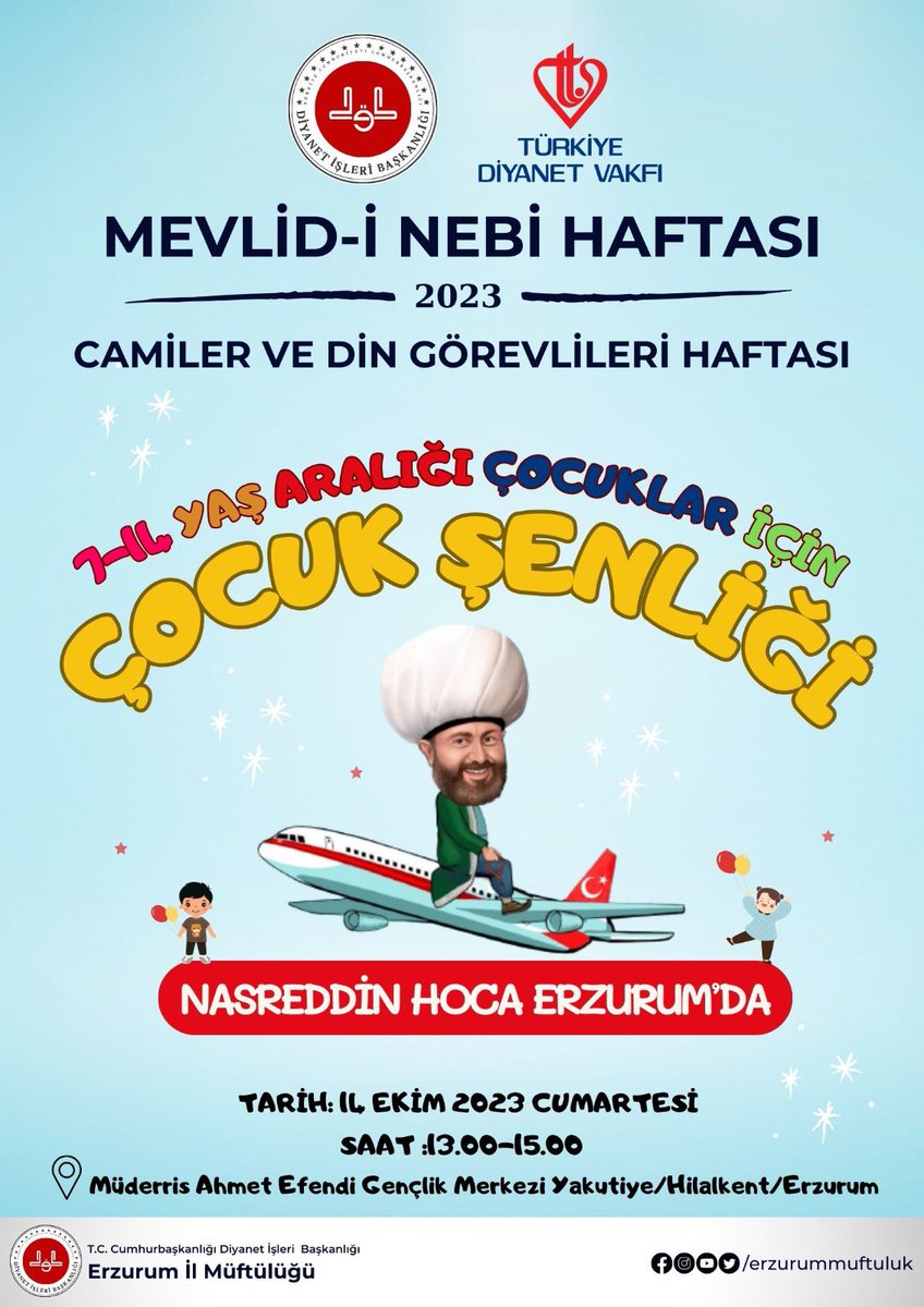 Erzurum Diyanet Gençlik (@diberzurumgenc) on Twitter photo 🍃2023 🍃
📣Mevlid-i Nebi ile Camiler ve Din Görevlileri Haftası
 
Mevlid-i Nebi ile Camiler ve Din Görevlileri Haftası etkinlikleri tüm bireylerin katılımıyla devam ediyor.
instagram.com/p/CyQmuuWIvWM/…
#Erzurum #ErzurumDiyanetGençlik
#GençliğeDeğer #ÇocukŞenliği #Genç 🍃2023 🍃
📣Mevlid-i Nebi ile Camiler ve Din Görevlileri Haftası
 
Mevlid-i Nebi ile Camiler ve Din Görevlileri Haftası etkinlikleri tüm bireylerin katılımıyla devam ediyor.
instagram.com/p/CyQmuuWIvWM/…
#Erzurum #ErzurumDiyanetGençlik
#GençliğeDeğer #ÇocukŞenliği #Genç