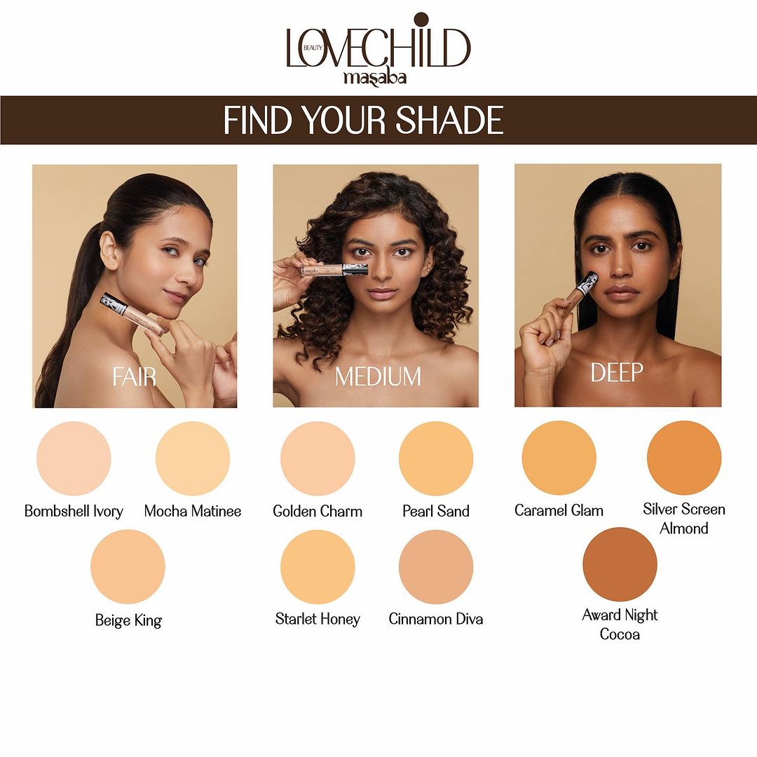 Still wondering what Concealer Cameo shade suits you? LoveChild to the rescue! Our Concealer Cameo range is available in 10 diverse shades to suit Indian skin tones. Available exclusively on LoveChild.in #concealer #facemakeup #LoveChild #be_YOU_tiful #beauty