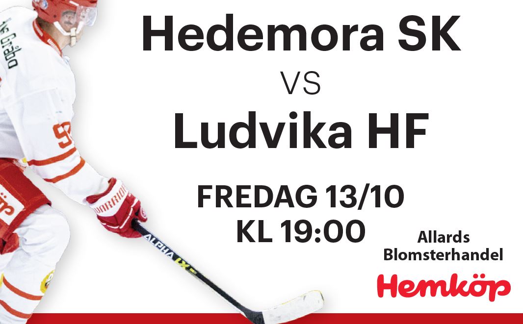 hedemorask's tweet image. MATCHDAG I HEMKÖP ARENA!
Hedemora SK - Ludvika HF 
Nedsläpp 19:00 (Entré och cafeteria öppnar 18:00)

Matchens företag Hemköp Hedemora &amp;amp; Allards Blomsterhandel utser matchens lirare i vardera lag
#hedemora #ludvika