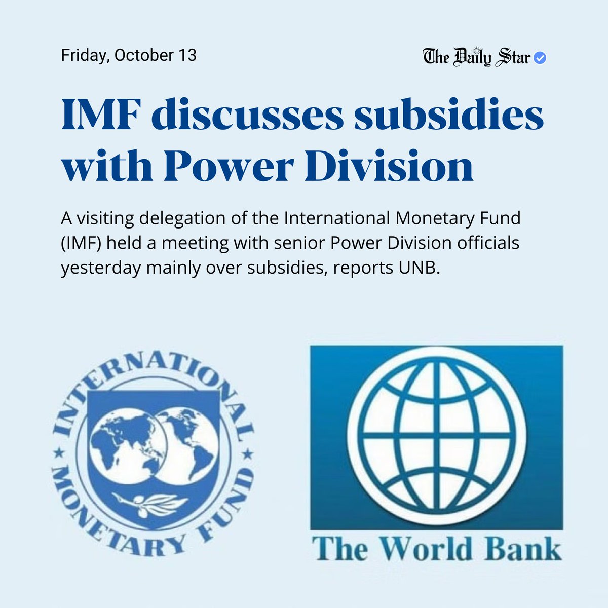 dailystarnews's tweet photo. "The BPDB has been incurring a loss of about Tk 5 per unit," said an official of Bangladesh Power Development Board (#BPDB).
Read more: https://t.co/5ixqAvYqx2
#IMF #Bangladesh #WorldBank #Economy https://t.co/5Q5KB0wZQd