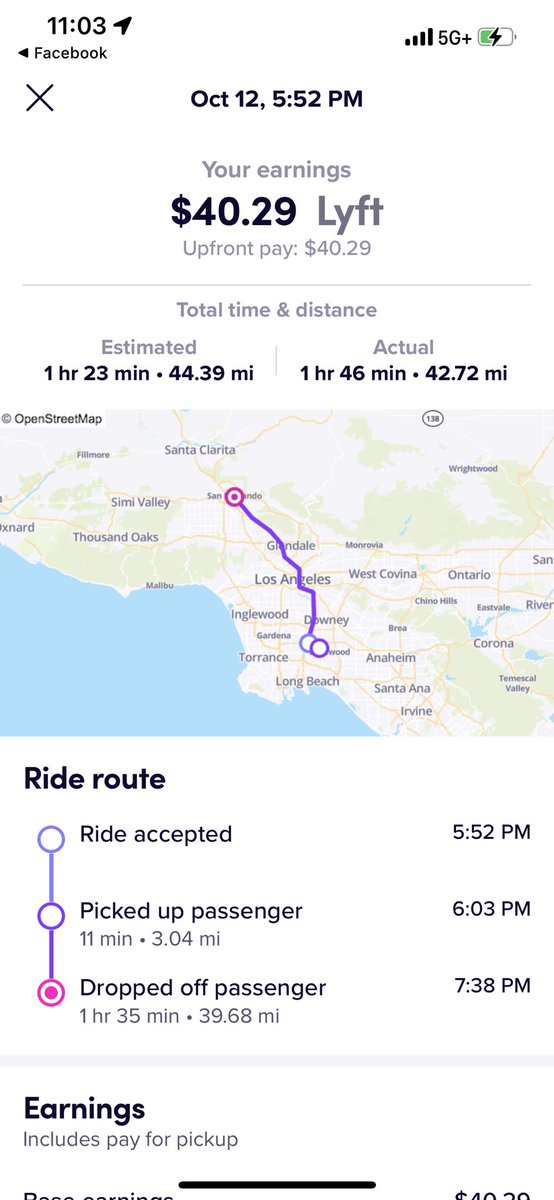 izzy_pc_gaming's tweet photo. @sergioaved @TheRideshareGuy @davidrisher @lyft Dear Sergio I tag you on my post with 2 screen shots of how Lyft took 2 dollars from my paid because the ride took 2 minutes less and on the other one the ride took almost half an out extra and I got paid nothing https://t.co/2XCfQnneBO