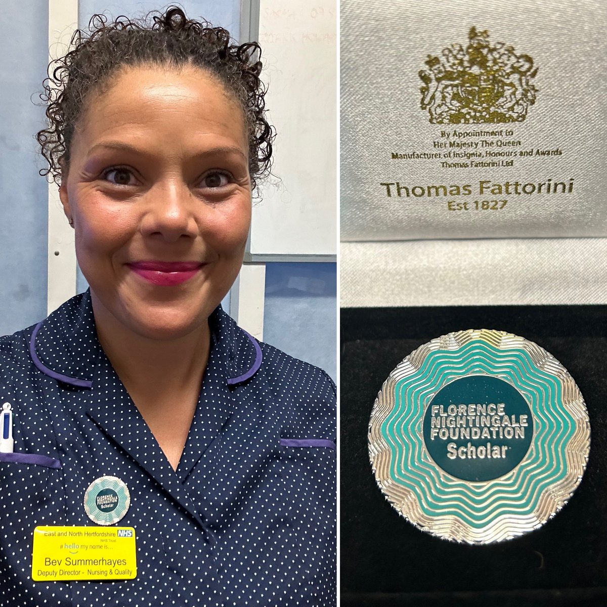 So proud to wear my @FNightingaleF scholars badge for the 1st time today. Thank you to the brilliant team for all your hard work to make the journey feasible. It’s been amazing 🌟 🌟🌟@westwood_greta @GemmaStacey10 @LucyBrownFNF @CuriousBecks @JessLSainsbury @jen_cag @janelennon