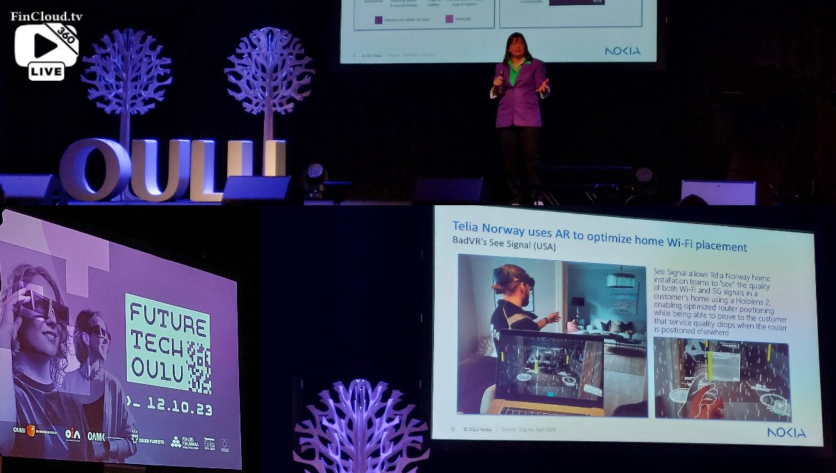 FinCloud_Ltd's tweet photo. FutureTechOulu Very interesting event,innovations and smart solutions. Nokia's Leslie Shannon
The future is AI, VR, AR &amp; metaverse
#FutureTech #teknologia #360Live #industry #videoanalytiikka #VR #AI #AR #metaverse #5G #6G #innovation #Security @BusinessOulu_ @teliafinland @nokia https://t.co/rPd0tO3sYO