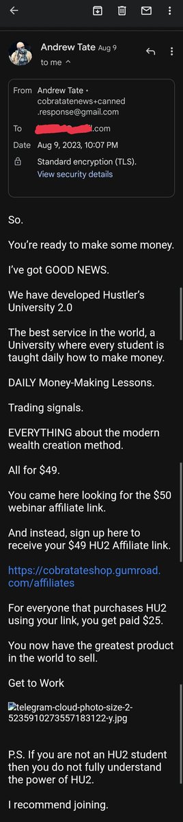 Nixasor's tweet photo. @Cobratate Hi, I got this as a response to join the website. But the link sent here doesn't work. Needed my personal affiliate link to recommend &amp; earn. I am going to join after i recieve 49$ as i am low on budget these days. Thank You. https://t.co/SkwIKtkEsP