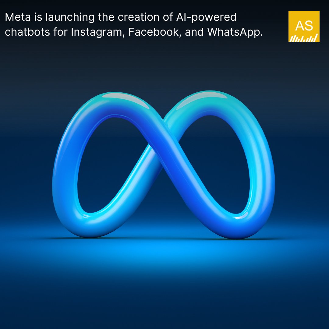 AntheiaServices's tweet photo. Meta is launching the creation of AI-powered chatbots for Instagram, Facebook, and WhatsApp.  The bot will be powered by Microsoft's Bing search engine. It will be able to search for and generate certain images in response to given query parameters. https://t.co/csNMgAQ4Bv