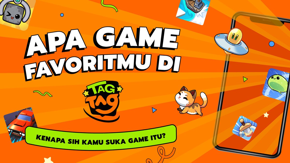 Tagtag_GG's tweet photo. Halo Taggers, ayo coba sebutkan game apa yang paling kamu suka di TagTag. Apa yang bikin kamu suka mainin game itu? Apakah dari gameplaynya yang bikin ga bisa berhenti main atau dari gambarnya yang lucu dan gemesin?

#tagtagid #TagTag #tagtag #games #gameseru #gameasik #permainan https://t.co/ML2veyutlQ