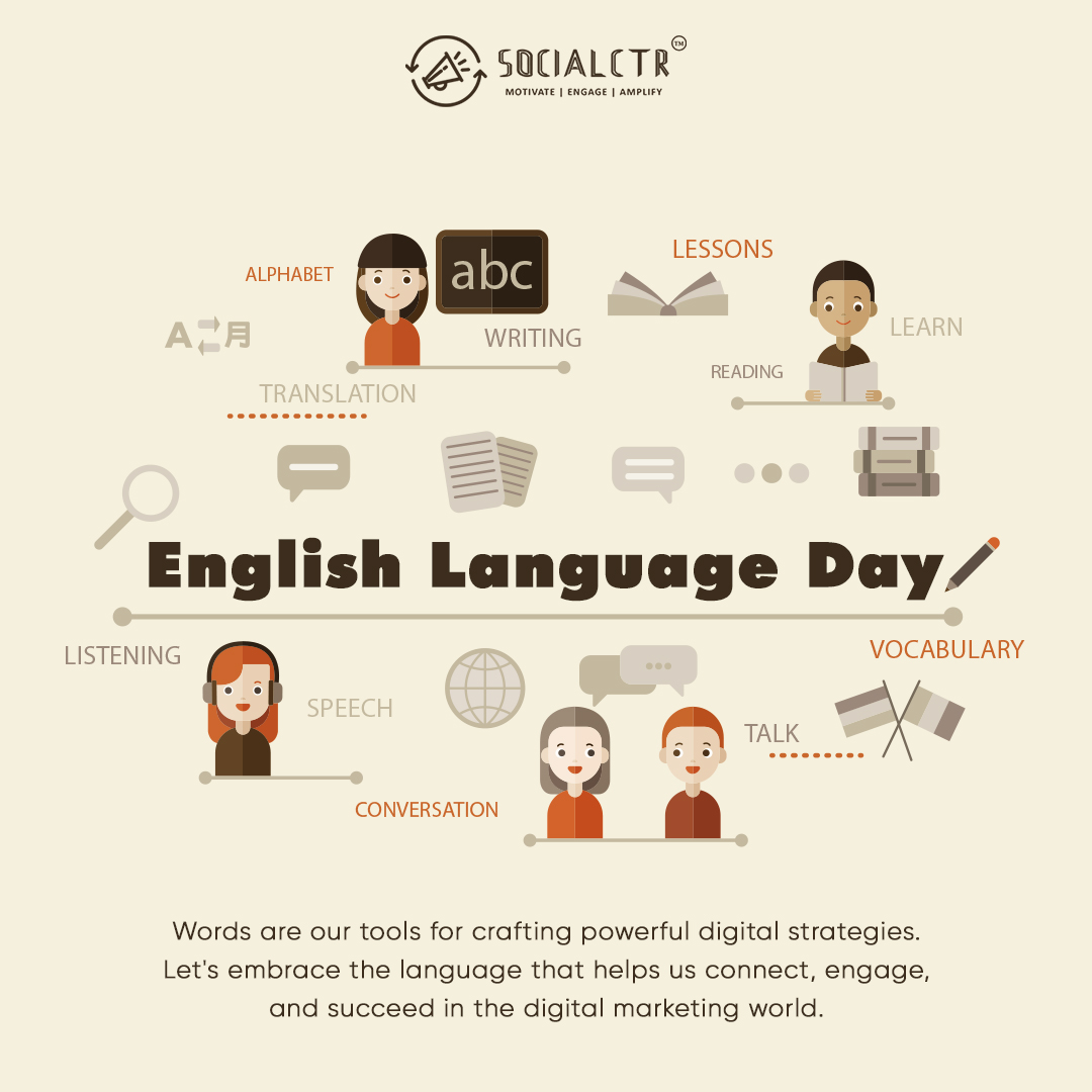 At SocialCTR , we leverage language to craft impactful campaigns, connect with our audience, and drive success in the digital landscape.

 #EnglishLanguageDay #LanguageMatters #DigitalMarketing #StorytellingMagic #SocialCtrDigitalMarketing #ConnectThroughWords #DigitalSuccess