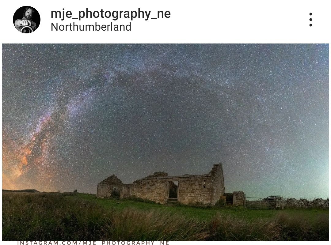 'Shield on the wall dam'.

"1st milky way arch of the season , been wanting to shoot this building for a while, with the loss of the Sycamore Gap tree, I've been wanting to find new spots around the area to find peace at. This was one of the places on my list, lovely quiet place