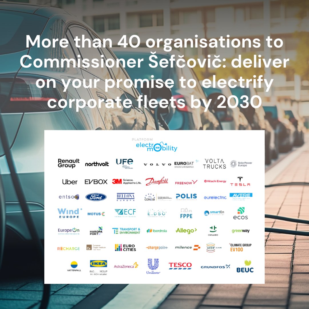 Platform for electromobility (@platform4emob) on Twitter photo Congrats <a href="/MarosSefcovic/">Maroš Šefčovič🇪🇺</a>! We support your commitment to faster fleet electrification. Let's cut emissions and make EVs accessible.
We look forward to the public consultation and focus on 95% fleet electrification by 2030.
Our open letter: platformelectromobility.eu/2023/10/13/ope… Congrats <a href="/MarosSefcovic/">Maroš Šefčovič🇪🇺</a>! We support your commitment to faster fleet electrification. Let's cut emissions and make EVs accessible.
We look forward to the public consultation and focus on 95% fleet electrification by 2030.
Our open letter: platformelectromobility.eu/2023/10/13/ope…