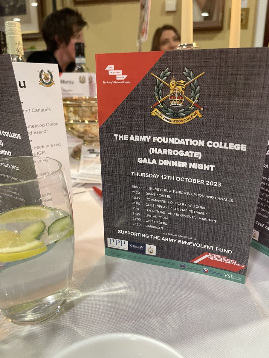 A privilege to attend The Army Foundation College Gala Dinner Night in support of the @Soldierscharity - the British Army’s charity providing a lifetime of support to soldiers, veterans and their immediate families in times of need with guests @supportthewalk @AdaptGrandSlam