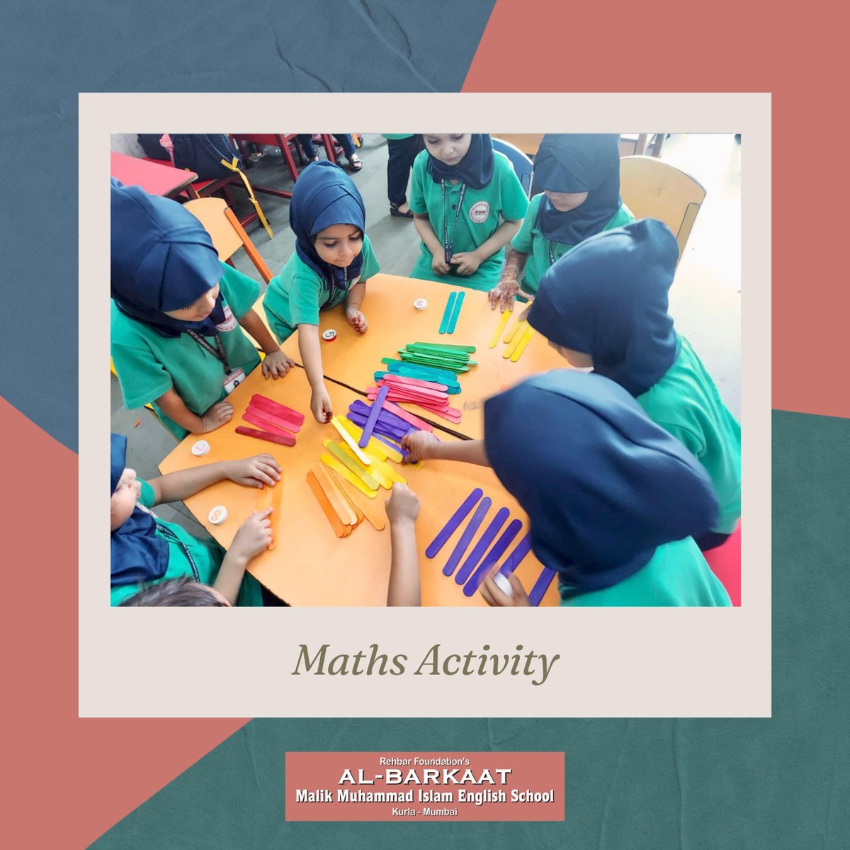 albarkaatschool's tweet photo. Our pre primary section students had their Maths activities at Albarkaat school. 

Here are the glimpses of our students engaging in Alignment with the national education policy.

#AlBarkaatSchool #MathActivity #RehbarFoundation #Kurla #Mumbai #Education #Students https://t.co/QIcRBHvzaD