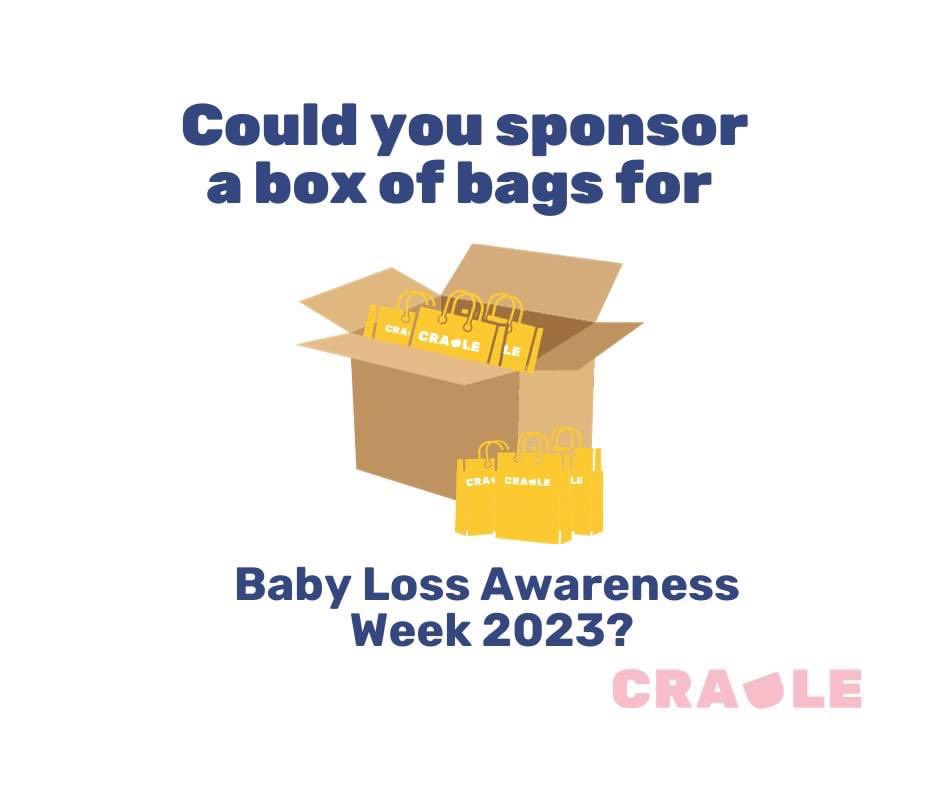 <a href="/cradle_charity/">CRADLE</a> Comfort bags are at the heart of what we do. Without them so many people will feel alone and isolated at one of the hardest moments of their life. Can you or a business you know help? Could you sponsor a box of bags for <a href="/cradle_charity/">CRADLE</a> during #BLAW2023 💛
