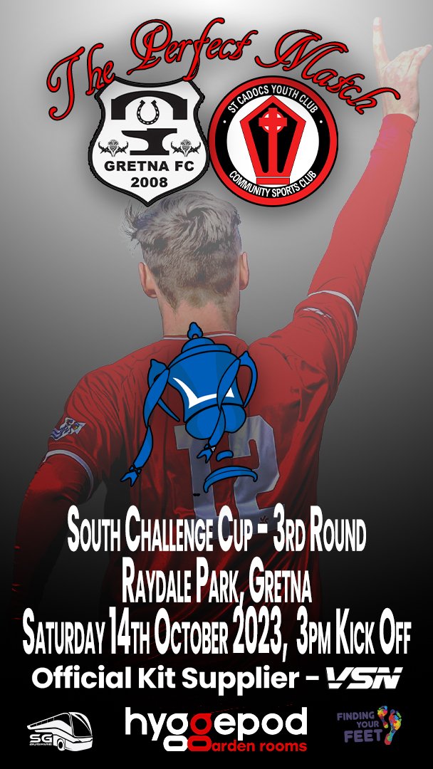 CollargeImages's tweet photo. Its a #CupWeekend #Roadtrip this Saturday, @StCadocsSeniors travel South as they take on @OfficialSLFL side @GretnaFC2008
Will it be a #MatchMadeInHeaven or will it be the end of the relationship with the @SouthChallenge Cup #BeautifulGame #RomanceOfTheCup #LoveOfFootball https://t.co/HoAIgGxle5