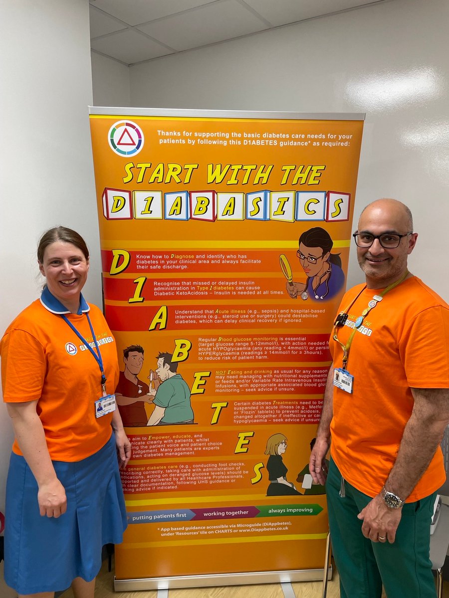 Let’s start with the #D1abasics. Learn how Dr Mayank Patel and Paula Johnston are leading the change @UHSFT to the raise profile of #diabetes & improve patient safety @PaulaJDSN @mbrp1 More here: orlo.uk/D1abasics_09qHh