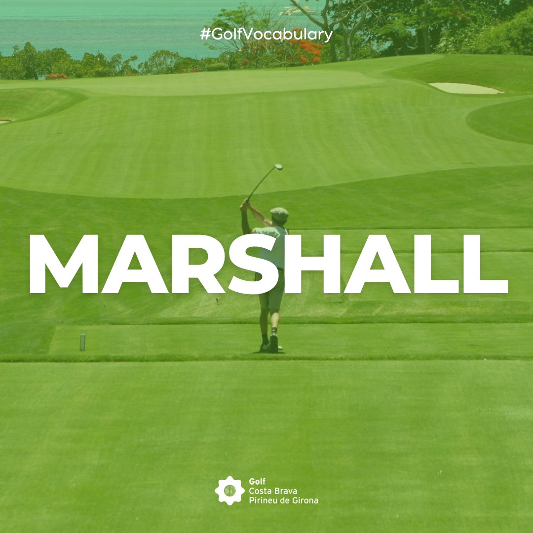 For today in #GolfVocabulary, we have the word 'marshall' 💚 This is the name given to the person who represents the club on the golf course. The marshall is responsible for ensuring that the match goes smoothly and has authority to give directions to the players.