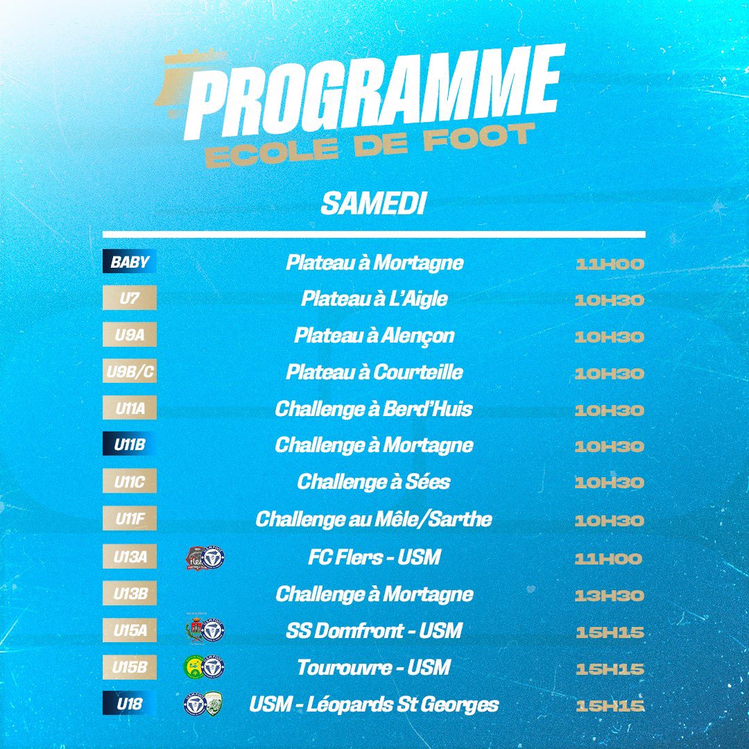 UsMortagne's tweet photo. | Le programme du week-end | 

Bon match à toutes et à tous ! 
🔵⚪️ https://t.co/qZxRdvMrpo
