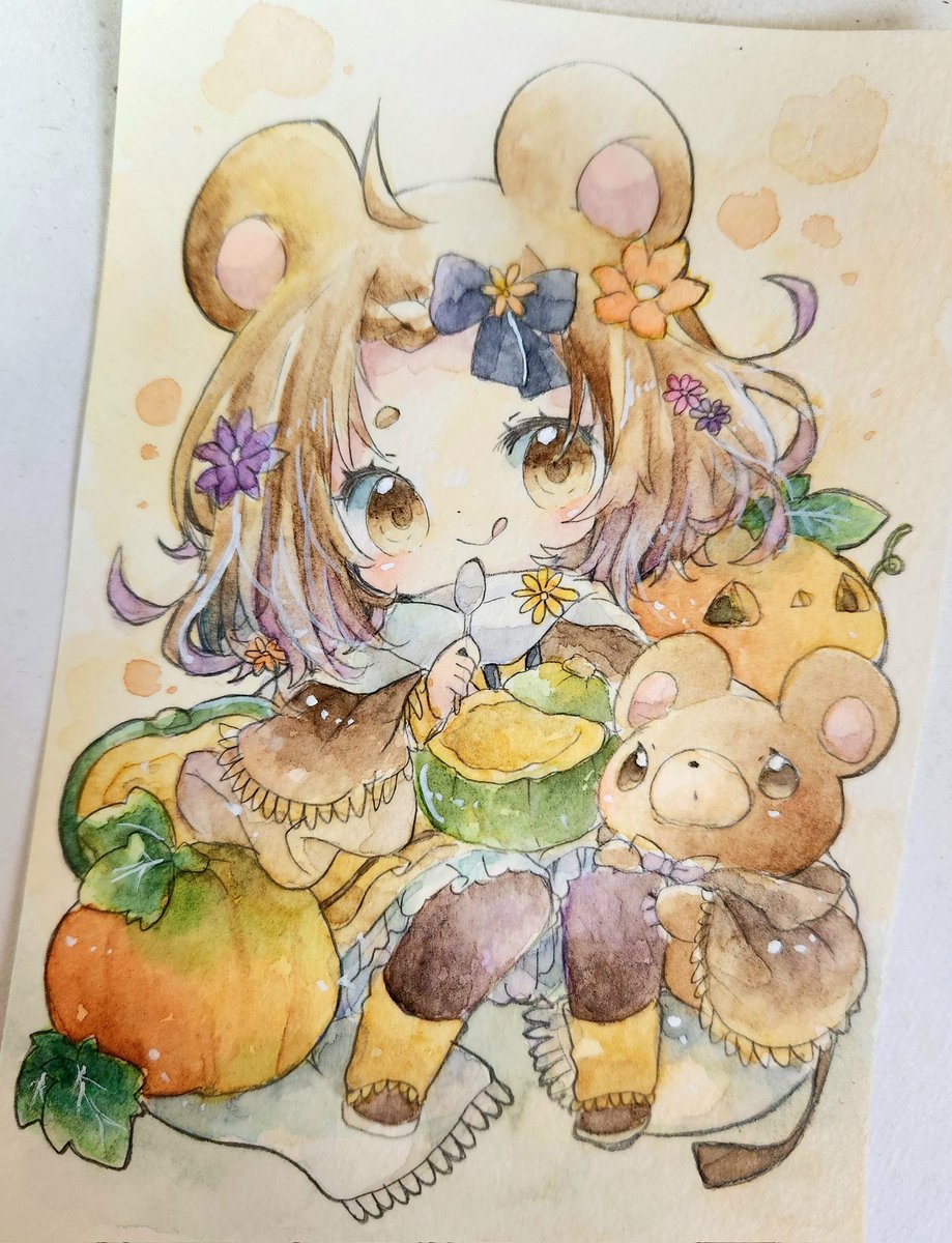 「くまみみちゃん。 」|きい(きみどり)のイラスト