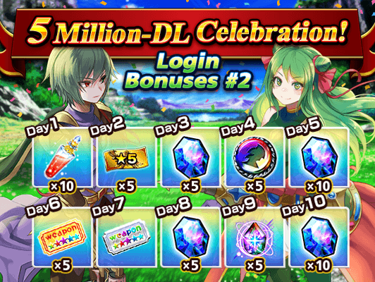 GRDSMN_GLOBAL's tweet photo. Another fantastic Login Bonus is available as part of the 5 million-download celebrations! ✨  

It includes 30 Crystals, along with 5x ★5 Hero Summon Tickets, 5x Lucky Gems, a True Equipment Redeem Ticket, and many more fantastic rewards!  

Promo period: until 11/29, 3:59 PST https://t.co/ufm9nofalf