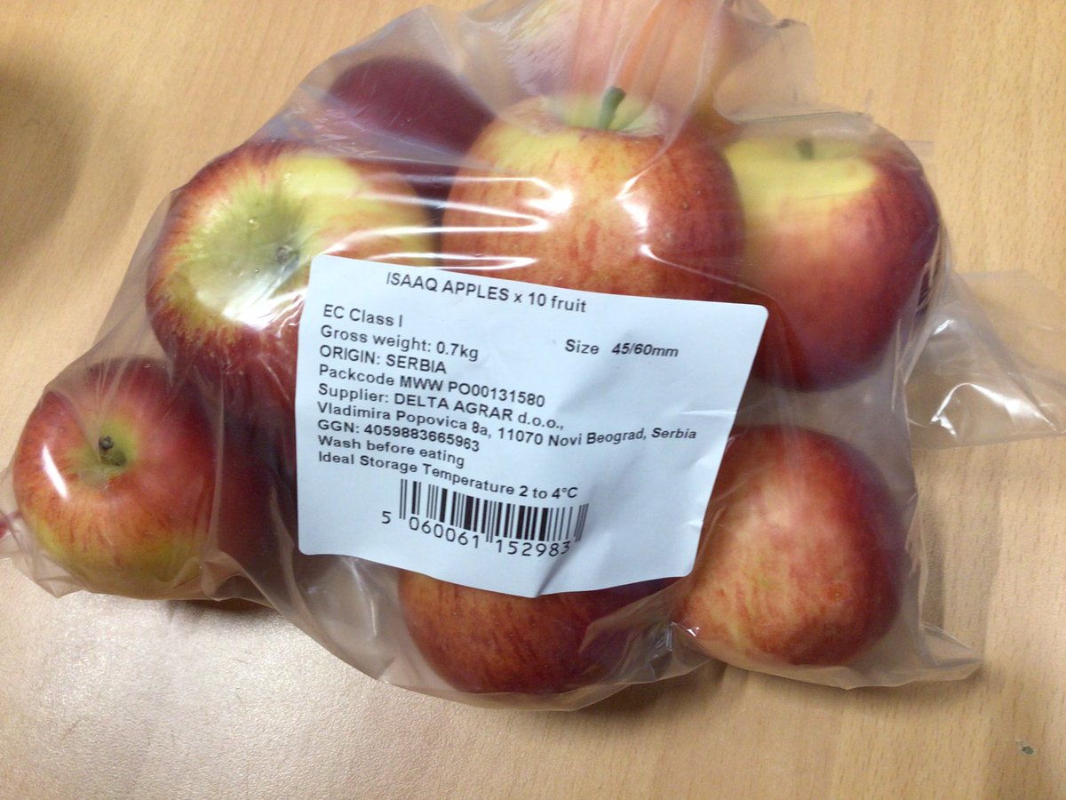 I really don’t understand why these apples for the school fruit scheme have to come from Siberia! There are loads of apples grown in the UK at this time of year! @educationgovuk @FarmersWeekly @JeremyClarkson @LittleBigFarm @potatoes4school @medwynsofangles @K_Fletcher_MP