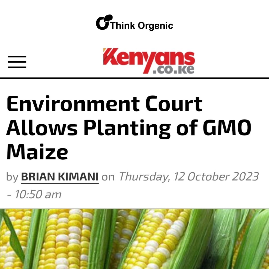 The_Organic_Guy's tweet photo. Wow! The Kenyan Government has just abandoned its constitutional duty to protect its citizens. 

Considering nearly all of the GMOs in the market are engineered to be sprayed with more toxic chemicals such as the known carcinogenic pesticide Glyphosate, This is a HUGE Mistake. https://t.co/OAOqVBFIid