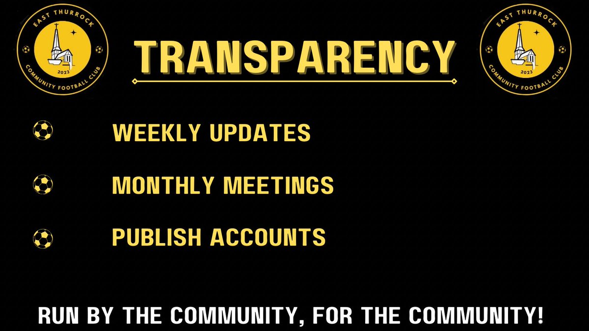 As a group we are committed to providing transparency on what is happening with the club not just in the initial stages but in the weeks, months and years as we grow and develop. Here are some commitments you have from us: