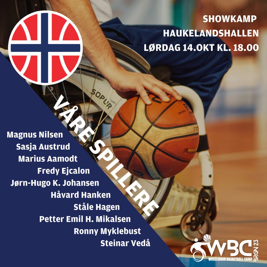 basketnorge's tweet photo. Her er de utvalgte som representerer Norge når det spilles treningskamp mot motstand fra Sverige i rullestolbasket i Haukelandshallen lørdag 14. oktober kl 18.00! Møt opp og hei frem våre utvalgte! https://t.co/1iWl2rWVvK