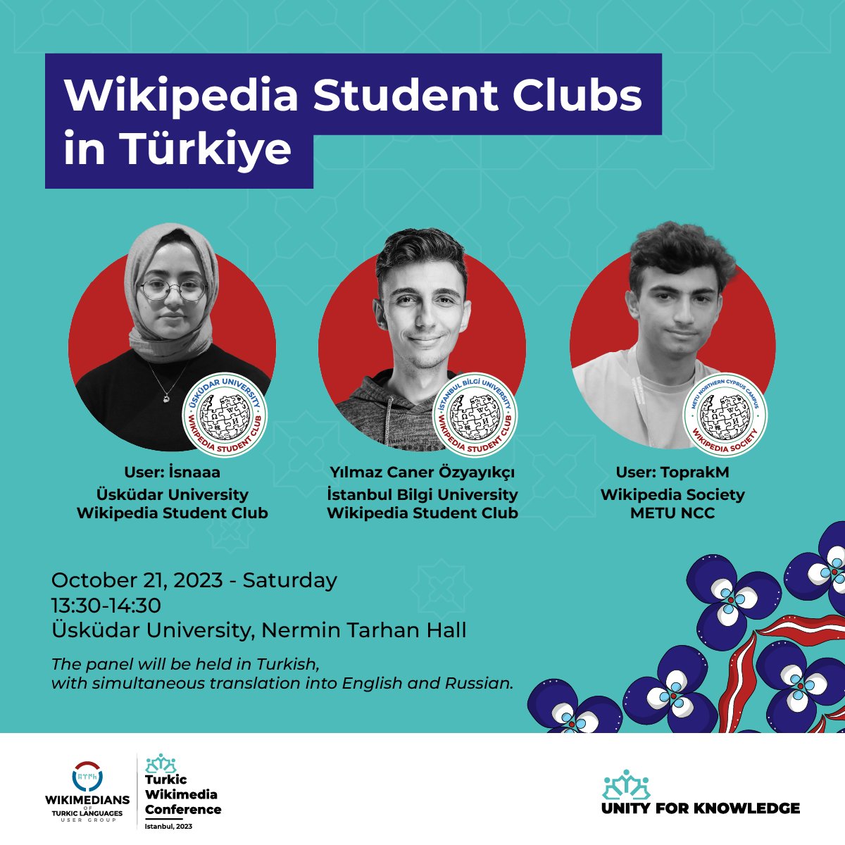 Wikipedia Student Clubs in Türkiye introduce their clubs and explain how they started on this path. We are waiting for you at our panel on October 21, 2023 at 13.30 at Üsküdar University, Nermin Tarhan Hall.

forms.gle/tkv8Rx23Qa8mE9…
