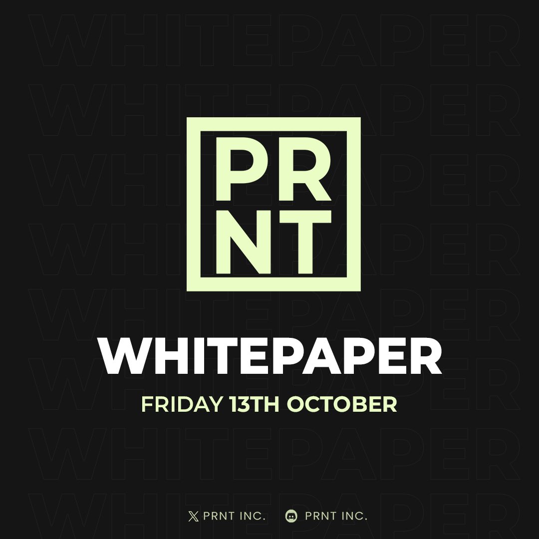 printonsol's tweet photo. Gm. 

Today’s the day. Show us your $PRNT bags, and get ready for the Whitepaper. 

It all begins again. https://t.co/Ev8MPkG0Mq