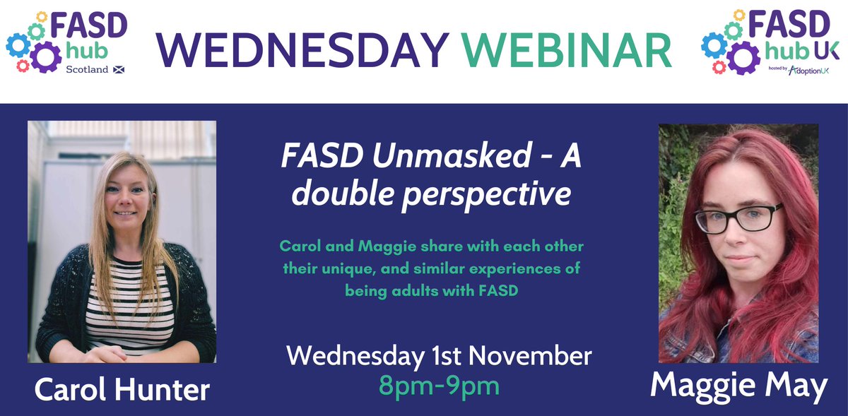 Join us for an evening with Maggie and Carol talking to each other about #FASD #FASDHub eventbrite.co.uk/e/fasd-unmaske…