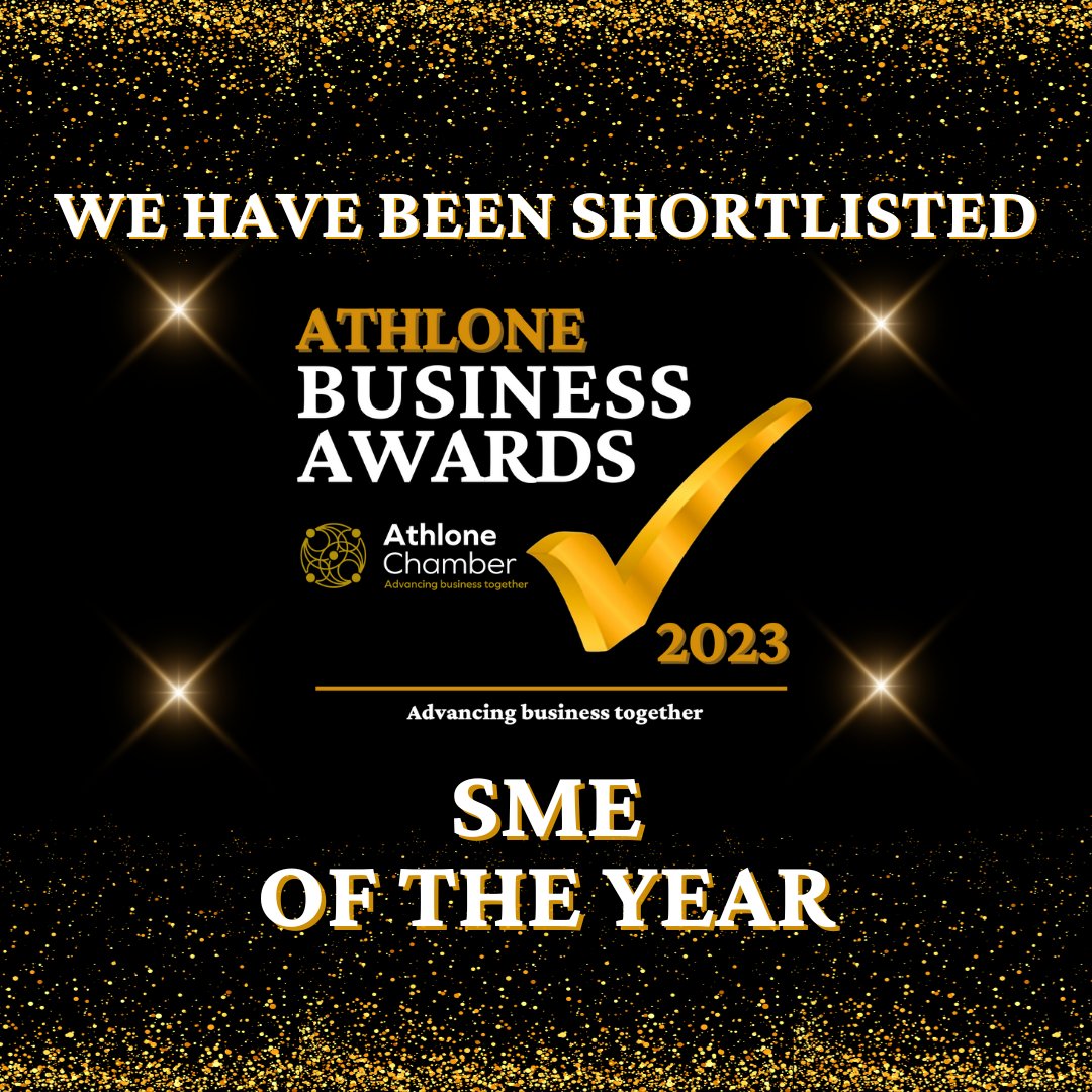 Marketing_Dpt's tweet photo. We are so delighted to announce that we have been shortlisted as a finalist for SME Of The Year in the @athlonechamber  Business Awards 🙂 #AthloneBusinessAwards #AthloneChamber https://t.co/EokELkc2cV