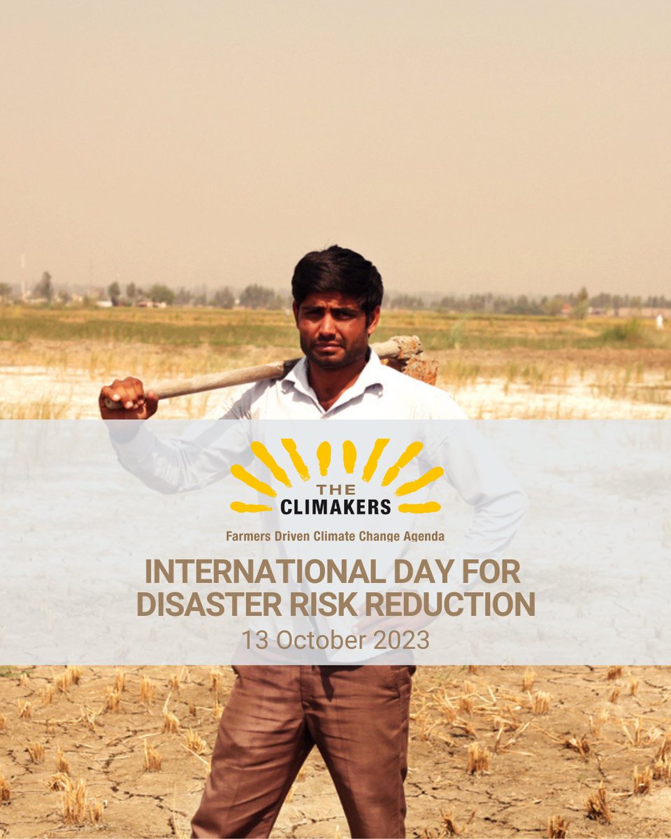 theclimakers's tweet photo. It’s International #DayforDisasterRiskReduction!
Across the globe🌎, extreme weather events⛈️🌀are threatening #Farmers and exposing them to severe poverty and vulnerability.
Still, they always find a way to respond to #ClimateChange!
#Farmers4Climate #FarmersInAction https://t.co/7DSn1RzVNj